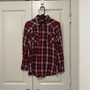 Plaid Button-Up Shirt